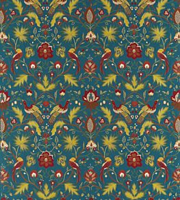 Oiseaux De Paradis Fabric by Zoffany Prussian Blue