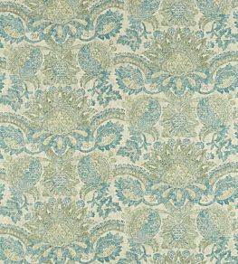 Pomegranate Print Fabric by Zoffany Dufour/Green Stone
