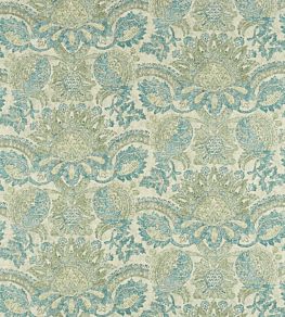 Pomegranate Print Fabric by Zoffany Dufour/Green Stone
