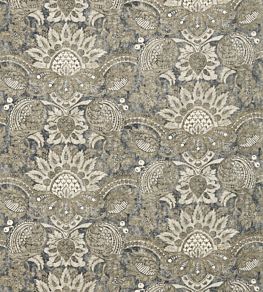 Pomegranate Print Fabric by Zoffany Gargoyle/Bone Black