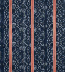 Lennox Stripe Fabric by Zoffany Indigo / Sunstone