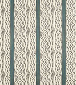 Lennox Stripe Fabric by Zoffany Silver / Poison