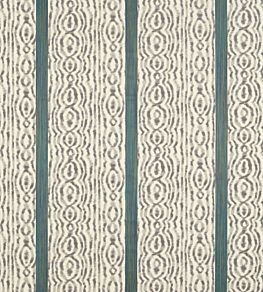Lennox Stripe Fabric by Zoffany Silver / Poison