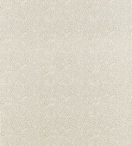 Maze Coral Fabric by Zoffany Platinum White