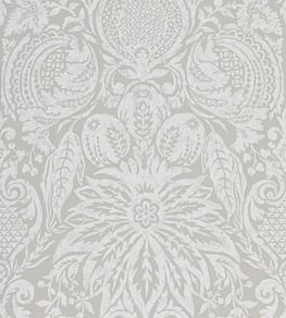 Mitford Damask Wallpaper by Zoffany Platinum Grey