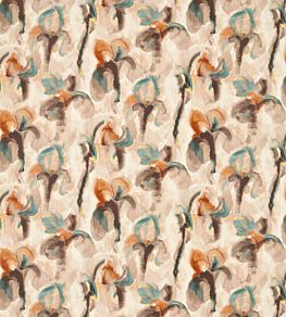 Water Iris Fabric by Zoffany Peacock/Copper