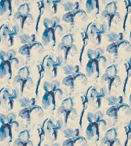 Water Iris Fabric by Zoffany Indigo/Sky