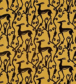 Deco Deer Fabric by Zoffany Tigers Eye/Vine Black