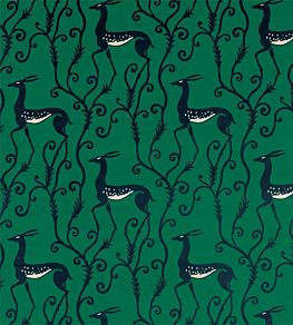 Deco Deer Velvet Fabric by Zoffany Malachite