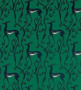 Deco Deer Velvet Fabric by Zoffany Malachite