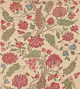 Kalamkari Fabric by Zoffany Red/Green