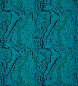 Serpentine Fabric by Zoffany Blue Malachite