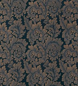 Acantha Silk Fabric by Zoffany Prussian Blue