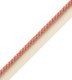 6mm Cambridge Cord With Tape Trimming by Samuel & Sons Coral 6mm Cambridge Cord With Tape Trimming by Samuel & Sons Coral