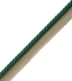 6mm Cambridge Cord With Tape Trimming by Samuel & Sons Forest 6mm Cambridge Cord With Tape Trimming by Samuel & Sons Forest
