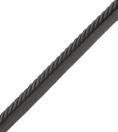 3/8" Saisons Cord With Tape Trimming by Samuel & Sons Charcoal 3/8" Saisons Cord With Tape Trimming by Samuel & Sons Charcoal