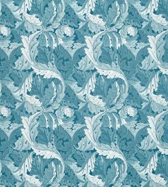 Acanthus Jacquard Fabric by Clarke & Clarke Denim Acanthus Jacquard Fabric by Clarke & Clarke Denim