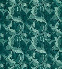 Acanthus Jacquard Fabric by Clarke & Clarke Teal Acanthus Jacquard Fabric by Clarke & Clarke Teal