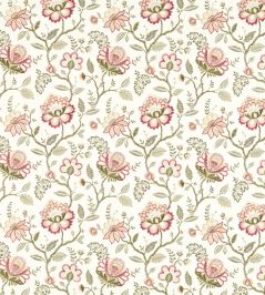 Adeline Fabric by Clarke & Clarke Blush/Raspberry Adeline Fabric by Clarke & Clarke Blush/Raspberry