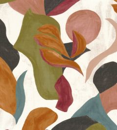 Air De Fete Fabric by Casamance Kaki/Orange Brulee Air De Fete Fabric by Casamance Kaki/Orange Brulee