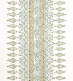 Akola Stripe Fabric by Thibaut Seaglass and Gold Akola Stripe Fabric by Thibaut Seaglass and Gold