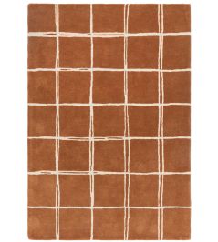Albany Grid Rug by Asiatic Rust Albany Grid Rug by Asiatic Rust