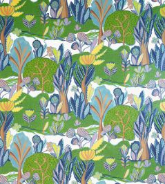 Albero Fabric by Thibaut Green and Blue Albero Fabric by Thibaut Green and Blue