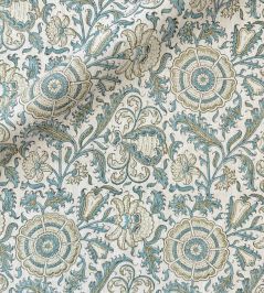 Alderose Fabric by Ian Sanderson Sea Lime Alderose Fabric by Ian Sanderson Sea Lime