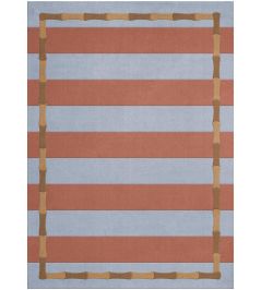 Alice Crawley Bamboo Stripe Rug by Layered Zen Blue Alice Crawley Bamboo Stripe Rug by Layered Zen Blue