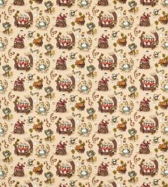 Alice in Wonderland Fabric by Sanderson Caramel Alice in Wonderland Fabric by Sanderson Caramel