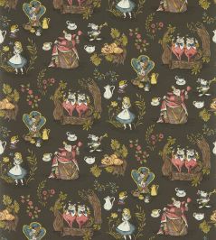 Alice in Wonderland Wallpaper by Sanderson Chocolate Alice in Wonderland Wallpaper by Sanderson Chocolate