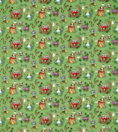 Alice in Wonderland Fabric by Sanderson Gumball Green Alice in Wonderland Fabric by Sanderson Gumball Green