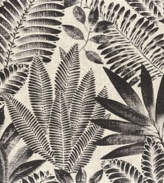 Aloe Wallpaper by Casamance Noir/Grege Aloe Wallpaper by Casamance Noir/Grege