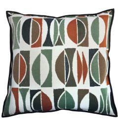 Amalfi Cushion 45 x 45cm by Maison Casamance Vert Orange Amalfi Cushion 45 x 45cm by Maison Casamance Vert Orange