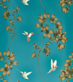 Amazilia Wallpaper by Harlequin Teal / Gold Amazilia Wallpaper by Harlequin Teal / Gold