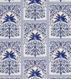 Amazonas Mystique Fabric by Schumacher Tropical Shades Of Blue Amazonas Mystique Fabric by Schumacher Tropical Shades Of Blue