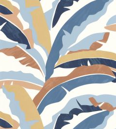 Ampleur Wallpaper by Caselio Bleu Camel Ampleur Wallpaper by Caselio Bleu Camel