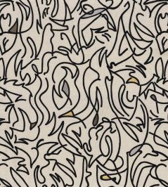 Anamorphose Fabric by Casamance Noir Anamorphose Fabric by Casamance Noir
