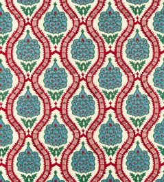Anar Trellis Fabric by Zoffany Serpentine / Crimson Anar Trellis Fabric by Zoffany Serpentine / Crimson