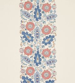 Anatolia Wallpaper by Schumacher Blue & Red Anatolia Wallpaper by Schumacher Blue & Red