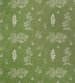 Friendly Folk Fabric by Andrew Martin Green Friendly Folk Fabric by Andrew Martin Green