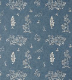 Friendly Folk Fabric by Andrew Martin Blue Friendly Folk Fabric by Andrew Martin Blue