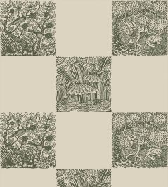 Animal Check Wallpaper by Josephine Munsey Chaingate Green/Edge Sand Animal Check Wallpaper by Josephine Munsey Chaingate Green/Edge Sand