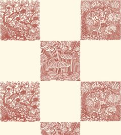 Animal Check Wallpaper by Josephine Munsey Red Topping/Clarke White Animal Check Wallpaper by Josephine Munsey Red Topping/Clarke White