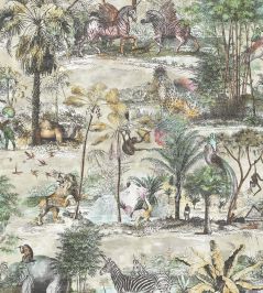 Animal Islands Wallpaper by Brand McKenzie Bamboo Green Animal Islands Wallpaper by Brand McKenzie Bamboo Green