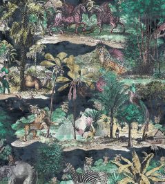 Animal Islands Wallpaper by Brand McKenzie Midnight Blue Animal Islands Wallpaper by Brand McKenzie Midnight Blue