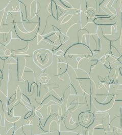 Animalia Wallpaper by Coordonne Emerald Animalia Wallpaper by Coordonne Emerald
