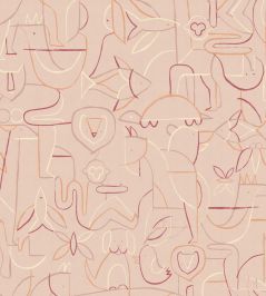 Animalia Wallpaper by Coordonne Peach Animalia Wallpaper by Coordonne Peach