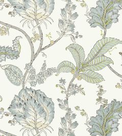 Kalamkari Vine Wallpaper by Anna French Yellow and Aqua Kalamkari Vine Wallpaper by Anna French Yellow and Aqua