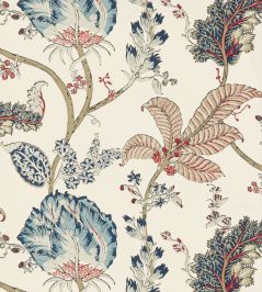 Kalamkari Vine Wallpaper by Anna French Blue and Red Kalamkari Vine Wallpaper by Anna French Blue and Red